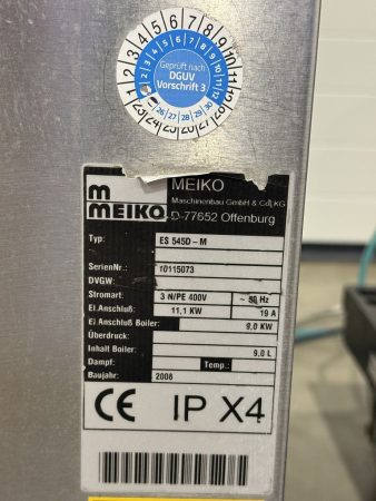 MEIKO EcoStar 545 D Hauben-Spülmaschine ES 545D-M inkl. Bartscher Wasser-Enthärtungsanlage WEH1350 (gebraucht)