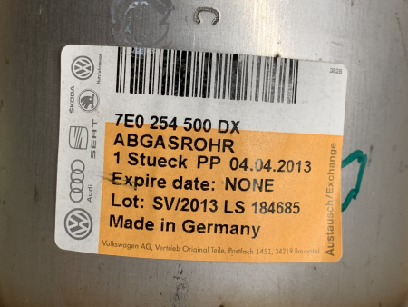 Preview: 7E0254500DX Original VW exhaust pipe with catalyst transporter T5 NEW