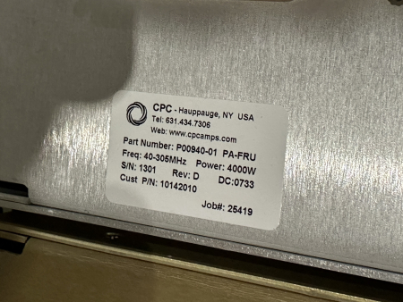 CPC Tesla 7 10142010 P00940-01 PA-FRU Siemens 40-305MHz 4000W Verstärker 7T 9.4T