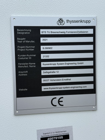 thyssenkrupp Formier- und Zyklisiereinrichtung Industrieanlage B090902 gebraucht