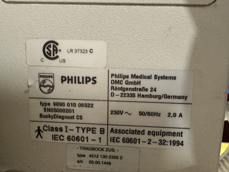 Philips Bucky Diagnost X-Ray Tube + Control – 989000085831 / 451220102333 (used, fully functional)