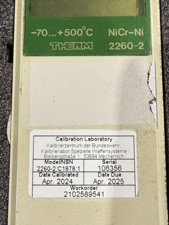 Preview: THERM Digitalthermometer Temperaturmessgerät 2260-2 NiCr-Ni −70…+500 °C gebraucht
