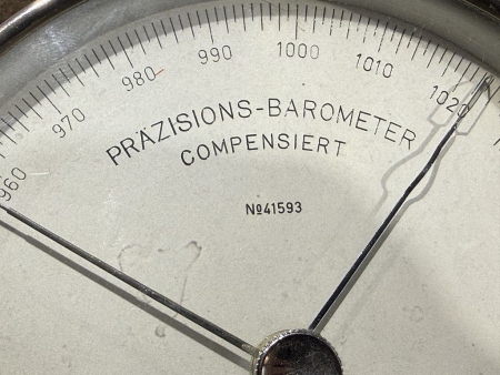 Preview: Lambrecht Precision Barometer Compensated Aneroid Barometer No. 41593 with Wooden Case Used