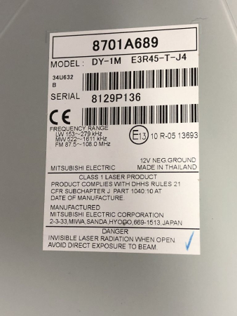 Preview: 8701A689 Original Radio Mitsubishi ASX, Outlander TOP