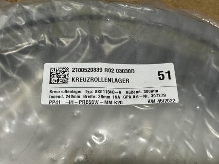 Preview: INA Kreuzrollenlager SX011848-A Wälzlager 307279 (neu)