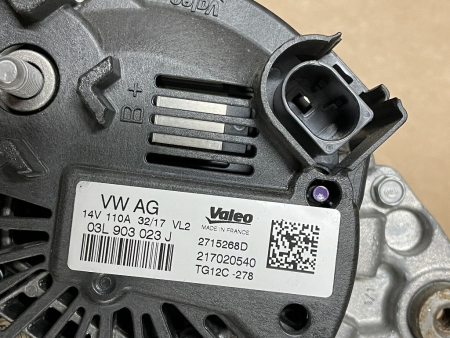 Preview: 03L903023J 03L903023JX original VAG alternator generator 110A 1.6 2.0 TDI NEW