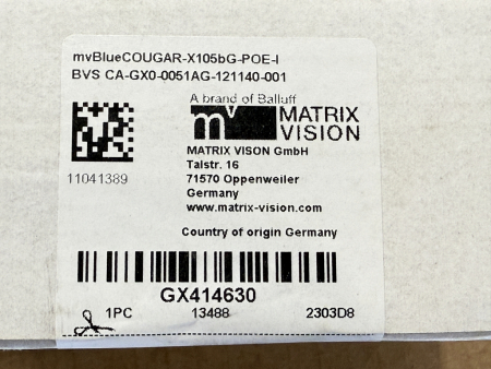 Matrix Vision mvBlueCOUGAR-X105bG-POE-I Industrie-Kamera (NEU in OVP)