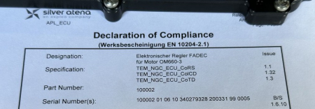 Silver Atena 340279328 Steuergerät NGC ECU für OM660 Flugzeugmotor