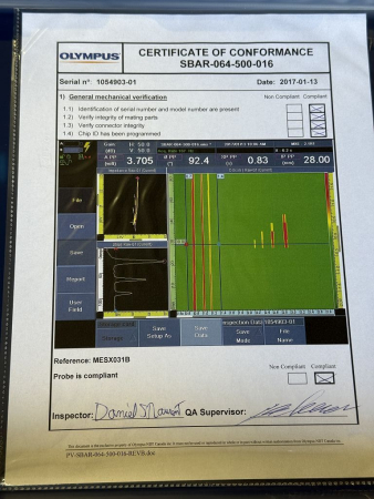 Preview: Olympus Surface Array Probe SBAR-064-500-016 Prüfkopf gebraucht