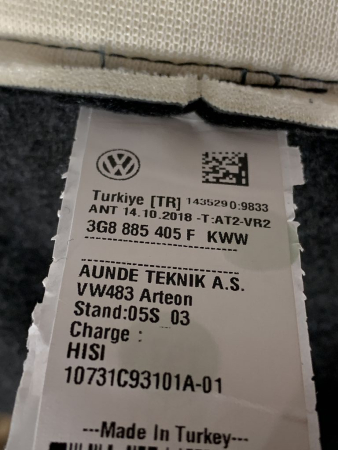 Preview: 3G8885405F KWW original VW Arteon seat cover rear Alcantara black NEW
