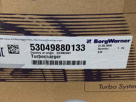 BorgWarner Turbocharger 53049880133 – Porsche 911 (997) Turbo Left Side (NEW, Original)