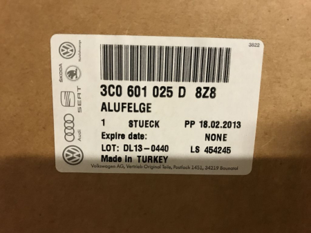 3C0601025D Aluminiumfelge Alu-Felge SOLITUDE 7,5x17 ET47 für Passat Eos NEU Original VW