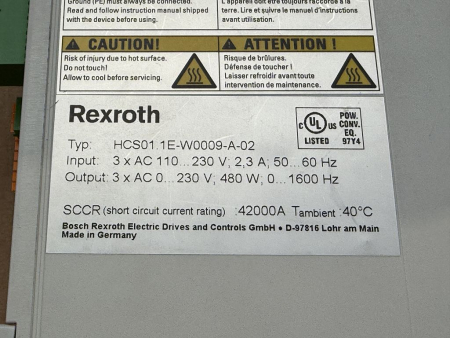 Bosch Rexroth IndraDrive Cs HCS01.1E-W0009-A-02 R911331619 HCS011-11100 (gebraucht, geprüft)