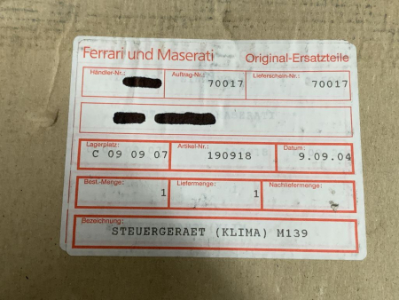 190918 Maserati air conditioning control unit Quattroporte M139 NEW