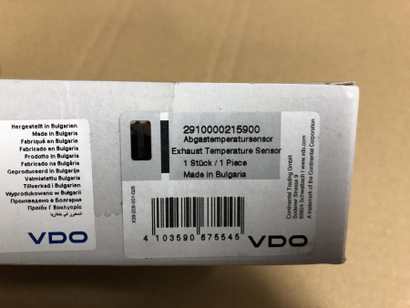 Preview: 2910000215900 045906088F VDO Sensor Abgastemperatur Polo Ibiza Fabia 1.4 TDI
