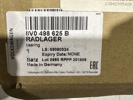 Preview: 8V0498625B original VAG wheel bearing NEW