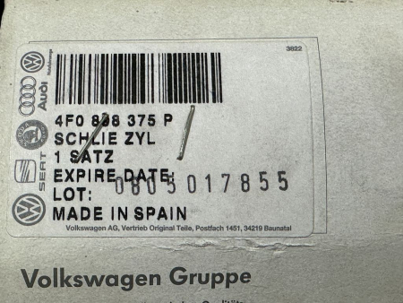 4F0898375P original Audi A6 RS6 set lock cylinder door handle tailgate NEW