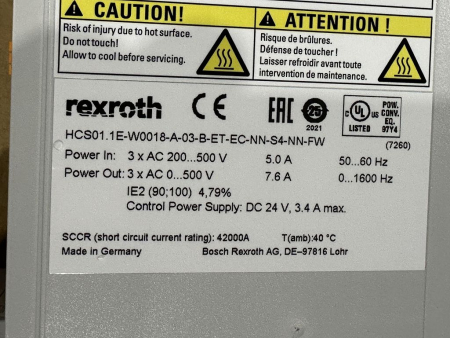 R911340080 HCS01.1E-W0018-A-03-B-ET-EC-NN-S4-NN-FW Rexroth NEW