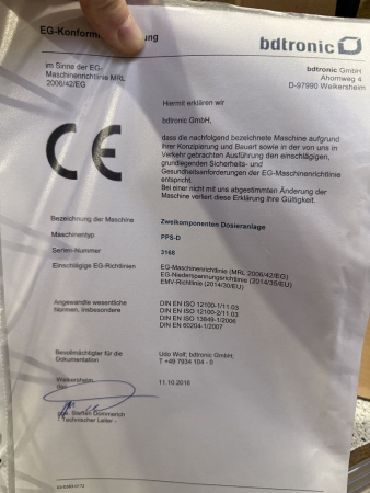 bdtronic Zweikomponenten Dosieranlage PPS-D Serien-Nr. 3168 (gebraucht)