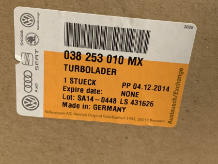038253010M 038253010MX Turbolader mit Krümmer Polo AXR 1.9 TDI 74kW NEU