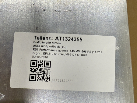 Preview: Original Audi RS7 4G Performance Stoßfängerträger hinten 4G8807309C
