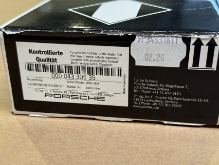 Preview: Porsche 2-Komponenten Klebeset  00004330535 - Bis 02/2026