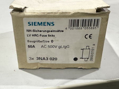 Preview: 3x 3NA3020 original Siemens NH fuse link 50A NEW