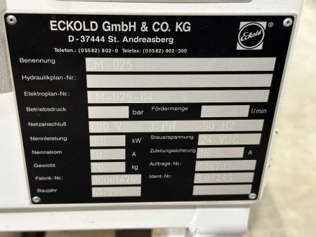 ECKOLD EM-025 control + 2x clinching clamp clinching pliers 2016