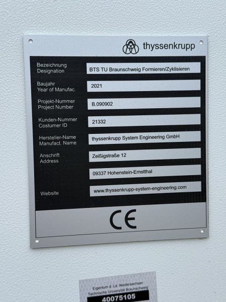 thyssenkrupp Formier- und Zyklisiereinrichtung Industrieanlage B090902 gebraucht