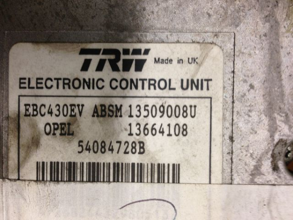 ABS Hydraulic Unit controller Vectra-C 13172568 13664108 TRW 13509008U