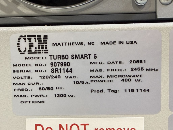 CEM Turbo Smart 5 Mikrowellen-Feuchte-Analysator mit SMART TRAC II MAGNET und SMART TRAC II ELECTRONICS gebraucht