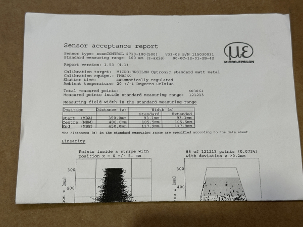 Micro-Epsilon ScanControl 2710-100(500) profile scanner NEW