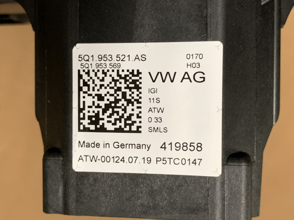 5Q1953521AS Lenkstockkombinationsschalter T-Roc Cabrio Superb NEU