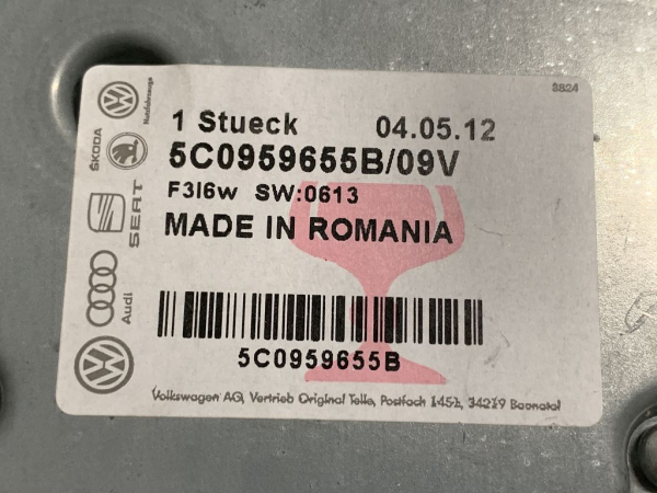 5C0959655B 09V original VW Airbag-Steuergerät NEU