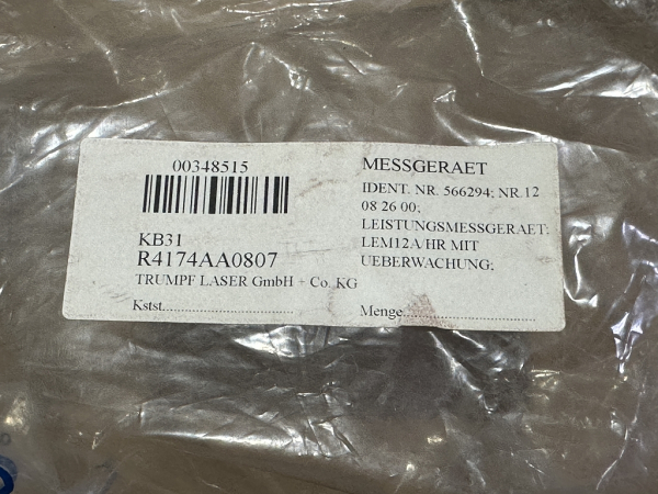 TRUMPF Laser LEM 12A-1660 Leistungsmessgerät Typ 12-08-26-00/a 566294 (neu)