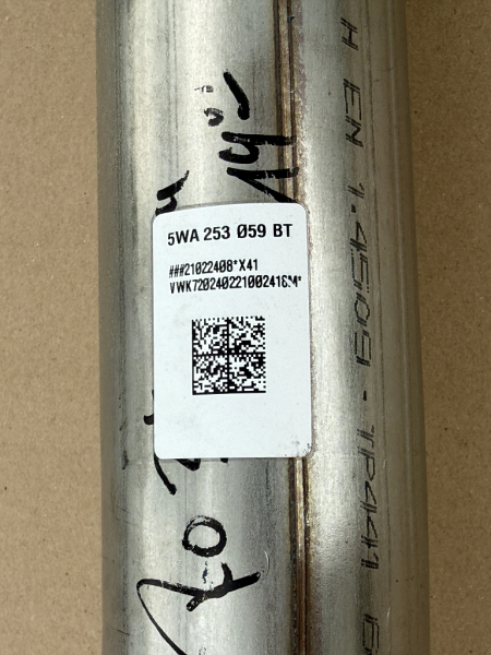 Original VW Exhaust Pipe with Catalytic Converter & Particulate Filter 5WA253059BT 5WA254500TX – 2.0 TFSI – new
