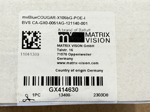 Matrix Vision mvBlueCOUGAR-X105bG-POE-I Industrie-Kamera (NEU in OVP)
