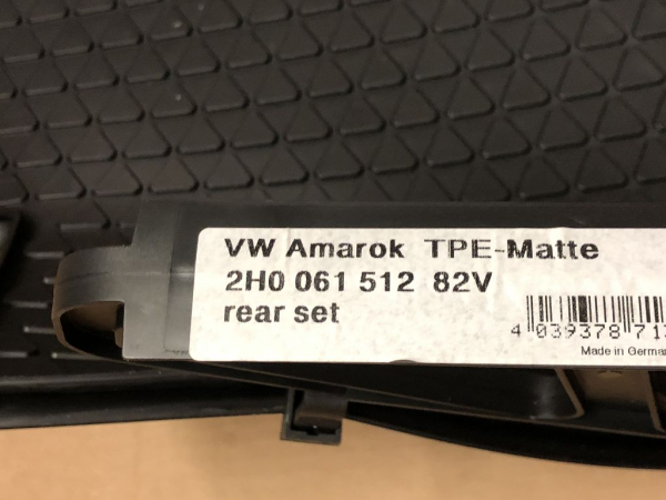 2H0061512 Set of all-weather mats rear doormats Original VW Amarok NEW