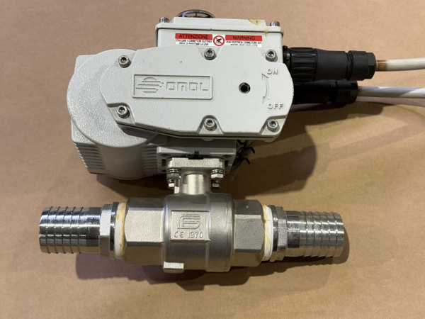 OMAL EA0035U2C067 elektrischer Kugelhahn DN32-1¼" PN100-1500 Edelstahl Ventil 24V AC/DC Marine geeignet (gebraucht)