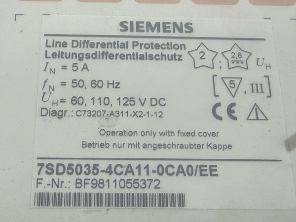 Siemens 7SD5035-4CA11-0CA0/EE Leitungsdifferentialschutzgerät (gebraucht)