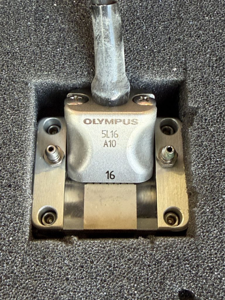 Olympus Phased Array Prüfkopf XAAB-0184 5L16 mit Vorlaufstrecke SA10-IHC gebraucht