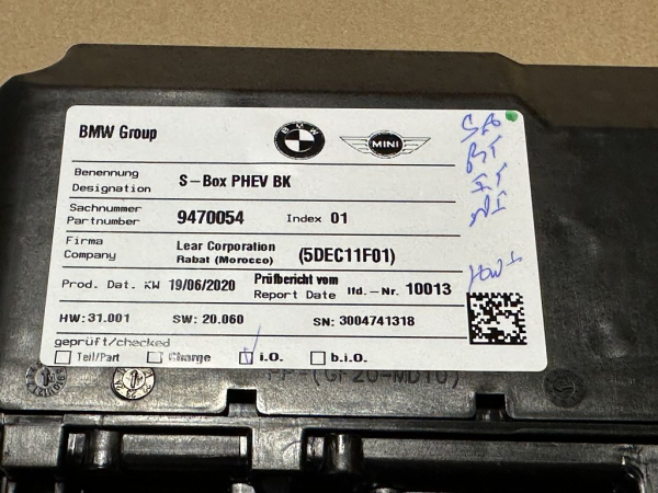 61279470054 9470054 original BMW safety box S-Box PHEV NEW