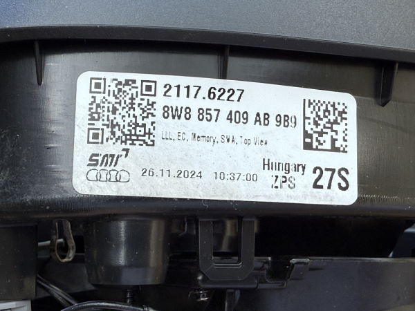 Original Audi Außenspiegelgehäuse A5 S5 RS5 8W6857409AB – links, elektrisch verstellbar, satinschwarz (Neu)