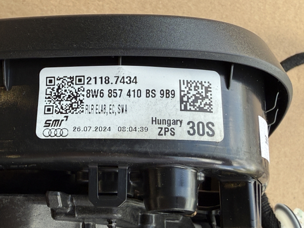 Original Audi A5 S5 RS5 RHD Außenspiegelgehäuse 8W6857410BS rechts, elektrisch verstellbar, satinschwarz (Neu)