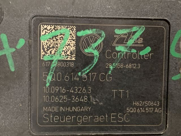 5Q0614517CG 10.0220-0998.4 10.0916-4326.3 ABS-ESP unit VW Audi Seat Skoda