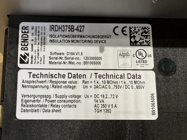 Bender IRDH375B-427 Isolationsüberwachungsgerät