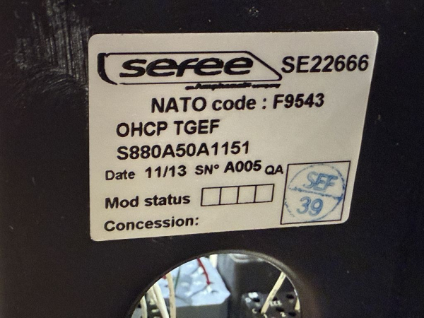 Sefee Overhead Control Panel OHCP TGEE S880A50A1151 (used, defective, for display only)
