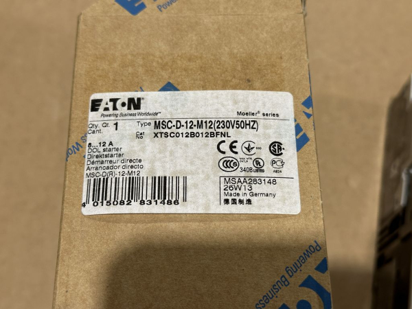 EATON 283167 MSC-D-12-M12 XTSC012B012BFNL Direktstarter 3-polig NEU