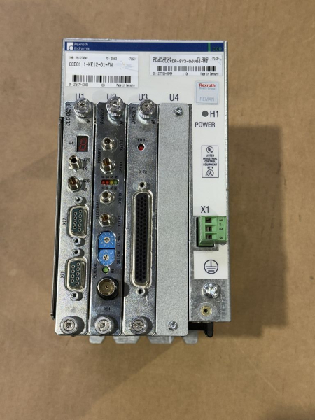 Bosch Rexroth Indramat CCD01.1-KE12-01-FW Controller with Firmware FWA-CLC*DP-SY3-06V06-MS and Plug-In Cards CLC-D02.3, DA002.1, DEA28.1 (used, REMAN)