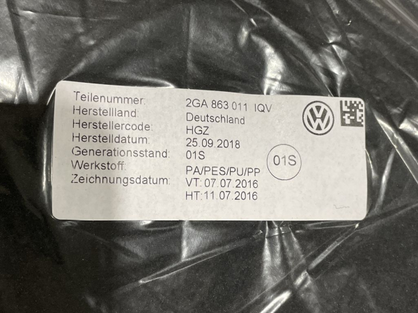 2GA863011 IQV original VAG set of floor mats T-Roc NEW